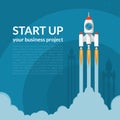 Space rocket launch. Business start up concept Royalty Free Stock Photo