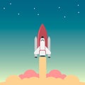 Space rocket launch. Concept for new idea, project start up, new product or service. vector illustration Royalty Free Stock Photo