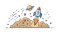 Space Rocket Launch Exploration Vector Design, vector design Generative AI Royalty Free Stock Photo
