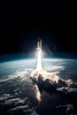 space rocket in space Royalty Free Stock Photo