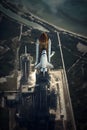 space rocket in space Royalty Free Stock Photo