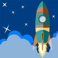 Space rocket launch. Royalty Free Stock Photo