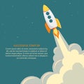 Space rocket launch. Start up Royalty Free Stock Photo