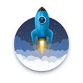 Space rocket launch, Startup creative idea, Rocket background, Vector illustration Royalty Free Stock Photo