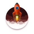 Space rocket launch, Startup creative idea, Rocket background, Vector illustration Royalty Free Stock Photo