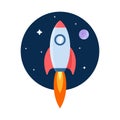 Space rocket launch Vector illustration, Concept of space, science, futuristic, travel exploration