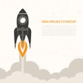 Space rocket launch vintage background Royalty Free Stock Photo