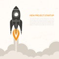 Space rocket launch vintage background