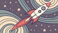 Space rocket launching into orbit, ambition, discovery, future, science, cosmic journey, vector design Generative AI Royalty Free Stock Photo
