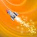 Space Rocket. Launching Spacecraft. Royalty Free Stock Photo