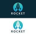 Space Rocket Logo Design, Space Vehicle Technology Vector, Simple Templet Modern Illustration Royalty Free Stock Photo