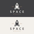 Space Rocket Logo Design, Space Vehicle Technology Vector, Simple Templet Modern Illustration Royalty Free Stock Photo