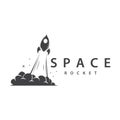 Space Rocket Logo Design, Space Vehicle Technology Vector, Simple Templet Modern Illustration Royalty Free Stock Photo