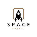Space Rocket Logo Design, Space Vehicle Technology Vector, Simple Templet Modern Illustration Royalty Free Stock Photo