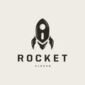 Space Rocket Logo Design, Space Vehicle Technology Vector, Simple Templet Modern Illustration Royalty Free Stock Photo