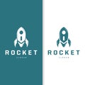 Space Rocket Logo Design, Space Vehicle Technology Vector, Simple Templet Modern Illustration Royalty Free Stock Photo