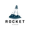 Space Rocket Logo Design, Space Vehicle Technology Vector, Simple Templet Modern Illustration Royalty Free Stock Photo
