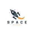 Space Rocket Logo Design, Space Vehicle Technology Vector, Simple Templet Modern Illustration Royalty Free Stock Photo