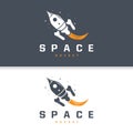 Space Rocket Logo Design, Space Vehicle Technology Vector, Simple Templet Modern Illustration Royalty Free Stock Photo