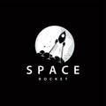 Space Rocket Logo Design, Space Vehicle Technology Vector, Simple Templet Modern Illustration Royalty Free Stock Photo