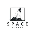 Space Rocket Logo Design, Space Vehicle Technology Vector, Simple Templet Modern Illustration Royalty Free Stock Photo