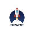 Space Rocket Logo Template Royalty Free Stock Photo