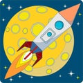 Space Rocket on Moon Background Vector Royalty Free Stock Photo