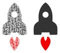 Space Rocket Composition of Binary Digits Royalty Free Stock Photo