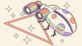 Space rocket and planets, space exploration, cosmic adventure, galaxy theme vector design Generative AI