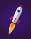 Space Rocket Ship Poster, Vector Illustration Royalty Free Stock Photo