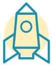 Space rocket ready to launch, icon