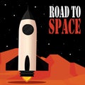 Space rocket road to sapace