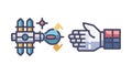 Space Satellite Hand for Communication Technology, vector design Generative AI Royalty Free Stock Photo