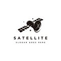 Space satellite logo icon vector illustration Royalty Free Stock Photo