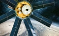 Space satellite monitoring from earth orbit weather from space, Royalty Free Stock Photo