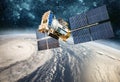 Space satellite monitoring from earth orbit weather from space, hurricane, Typhoon on planet earth Royalty Free Stock Photo