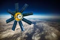 Space satellite orbiting the earth. Elements of this image furnished by NASA