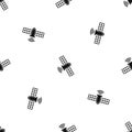 Space satellite pattern seamless black Royalty Free Stock Photo