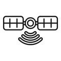 Space satellite transmitting signals icon style Royalty Free Stock Photo