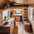 A space-saving tiny house interior with multifunctional furniture and innovative storage solutions2 Royalty Free Stock Photo