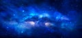 Space scene. Clear neat blue nebula with stars. Elements furnish