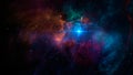 Space scene. Colorful fractal nebula with stars and blue light. Elements furnished by NASA. 3D rendering Royalty Free Stock Photo