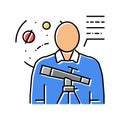 space scientist worker color icon vector illustration