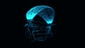 Space ship. Artificial intelligence. Digital database cyberspace. Big data visualization. Decoding algorithms hacked software.