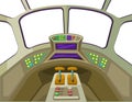 Space ship control panel. Spacecraft interior background