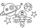 Space ship high quality coloring page Royalty Free Stock Photo