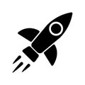 Space ship vector icon. rocket illustration symbol. rocketship logo.