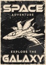 Space ship vintage monochrome flyer