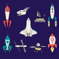 Space ships set. Royalty Free Stock Photo