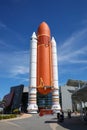 Space shuttle atlantis external tank and solid rocket boosters display Royalty Free Stock Photo